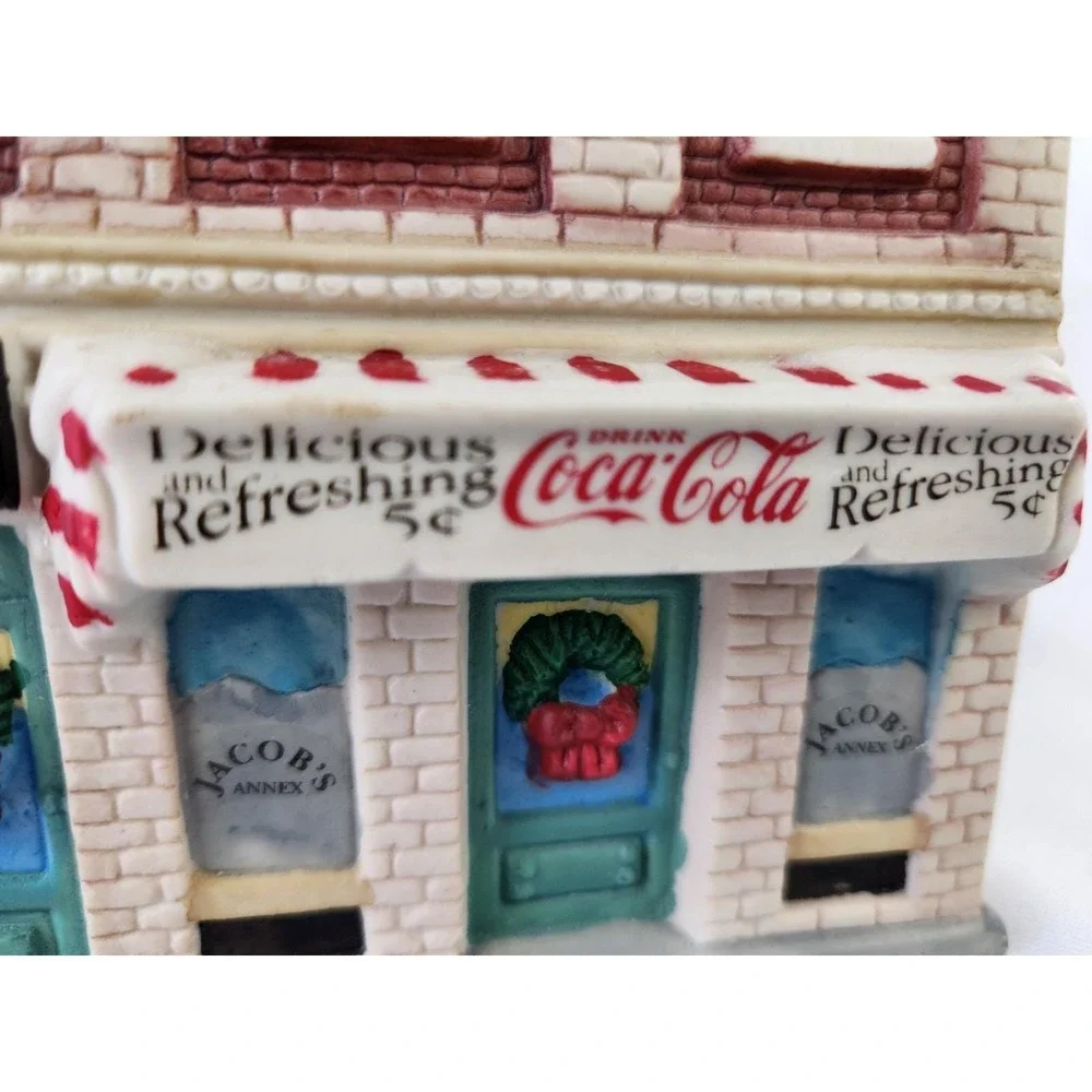 1992 Vintage Coca-Cola Town Square Collection Jacob's Pharmacy Christmas Village